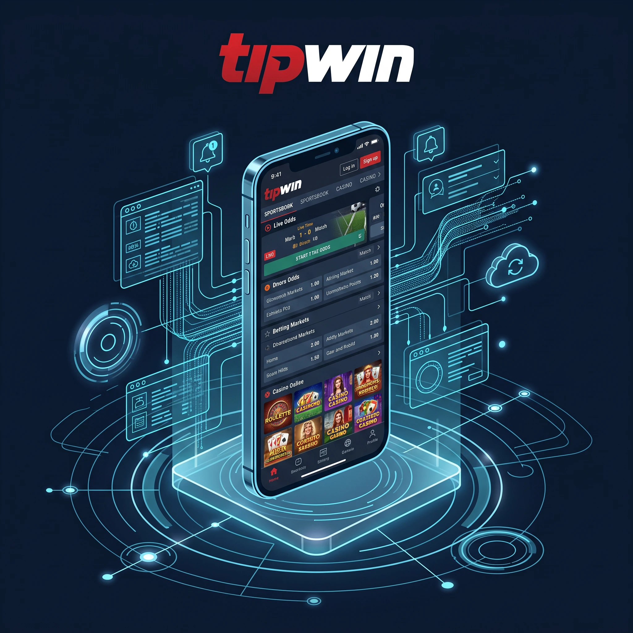 Smartphone mit Tipwin Sportwetten-App